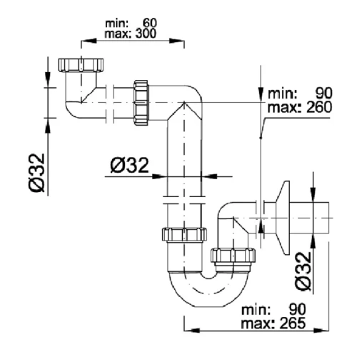 Сифон для умывальника Styron STY-641-32-2
