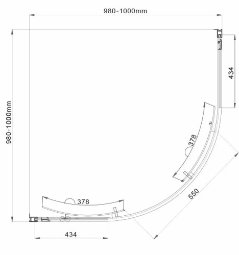 Душевой уголок Vincea Garda VSQ-1G100CL