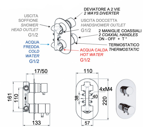 Смеситель для душа Remer Elegance NT92