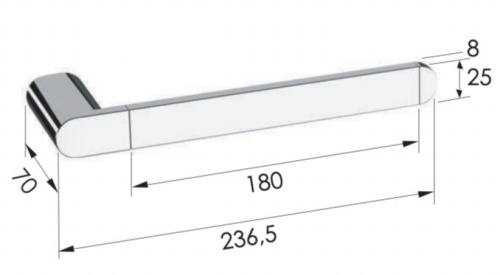 Полотенцедержатель Remer Lounge LN44NPO, никель матовый брашированный