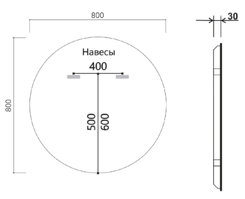 Зеркало Vincea LED 800x800 VLM-3DE800 Зеркало Vincea LED 800x800 VLM-3DE800