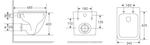 Унитаз подвесной Vincea Demi VT1-55T