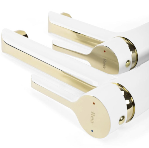 Смеситель для умывальника Rea Melia white gold B2708