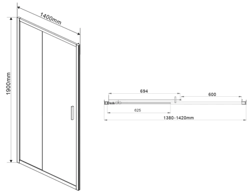 Душевая дверь Vincea Garda VDS-1G140CLGM