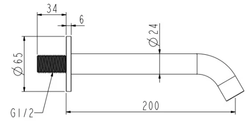 Излив настенный Nemo Round NM-8015BN brush nickel