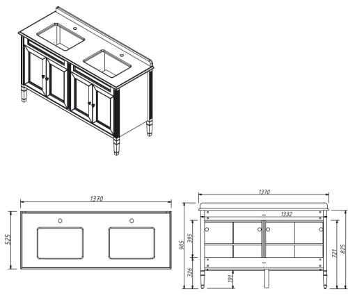 Тумба напольная Caprigo Albion Concept 140 34017-SF013