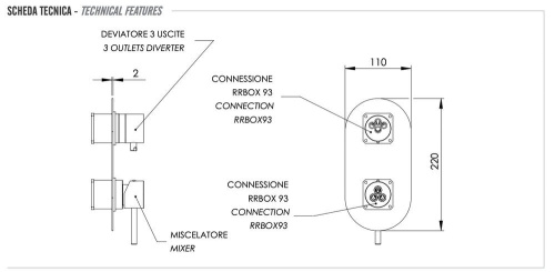 Смеситель для душа Remer X Style X93KBVO, бронза