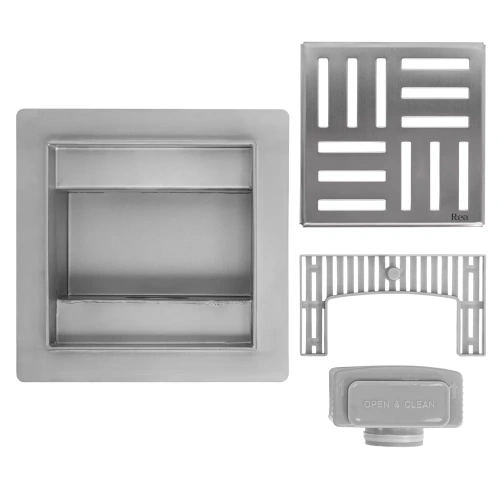 Трап для душа Rea Cross 150x150 nikiel matt G6201