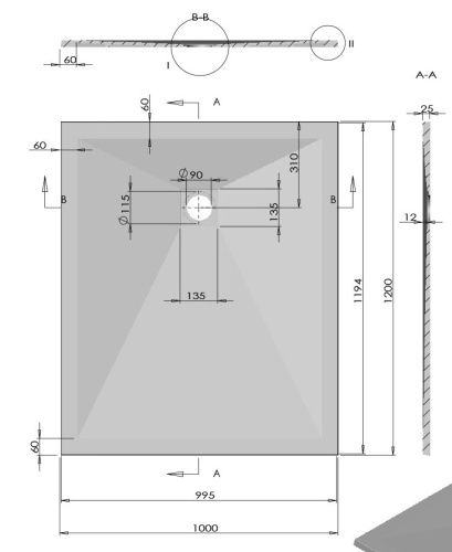 Душевой поддон Vincea VST-4SR1012A