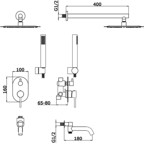 Душевая система Vivi Felice 0620 Nichel