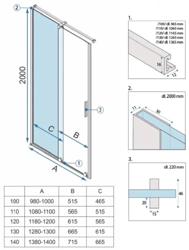 Душевая дверь Rea Montana gold brush 130 K2504