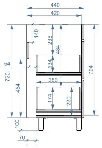 Тумба напольная Vela Бриз 65Н под Milen TU27049