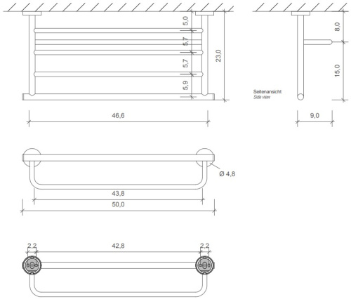 Полка с полотенцедержателем 50 см Decor Walther Basic KHT 0531860
