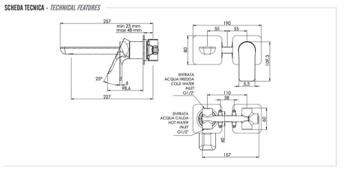 Смеситель для раковины Remer Infinity I15PLXV, сталь