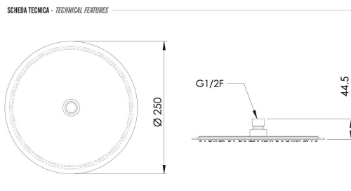 Верхний душ Daniel A578CM25