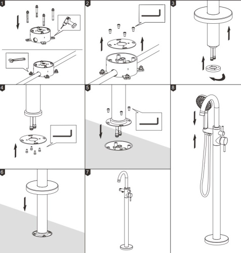Смеситель для ванны Nemo Round NM-2354BG brush gold