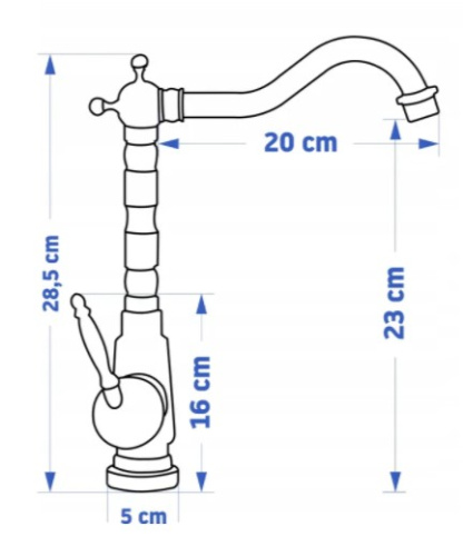 Смеситель для умывальника Rea Bona Old Black Retro B0183