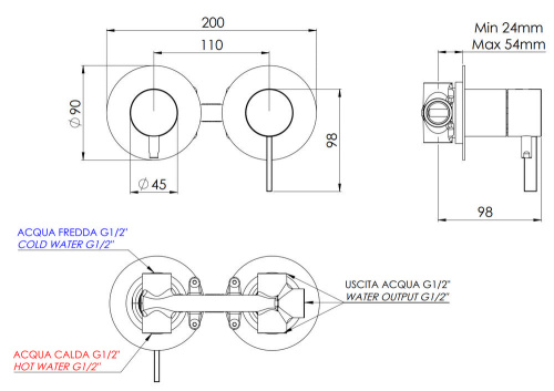 Смеситель для душа Remer Metrica MC93ZP