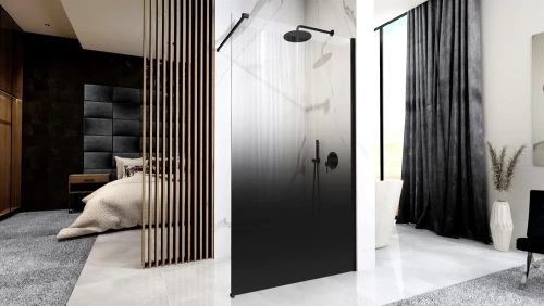 Душевая стенка Rea Aero Ombre Black 110x195 K2461