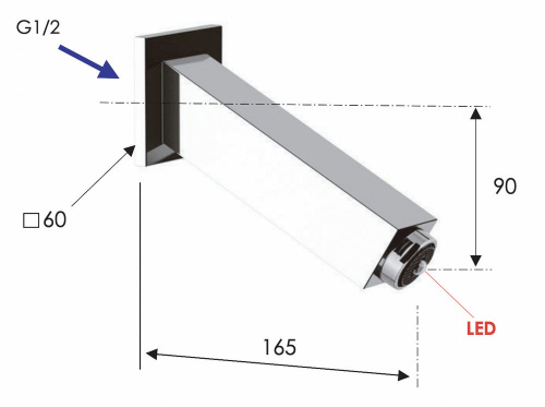 Излив настенный 16 см с подсветкой Remer 91QR