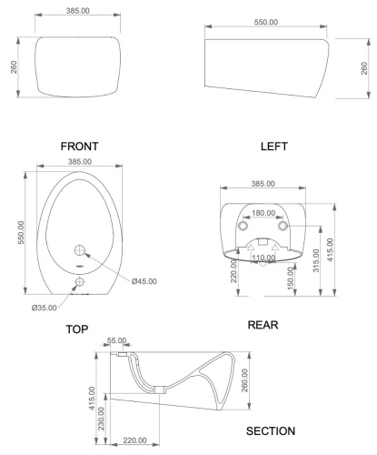 Биде подвесное GSG Ceramic Design Touch TOBISO001