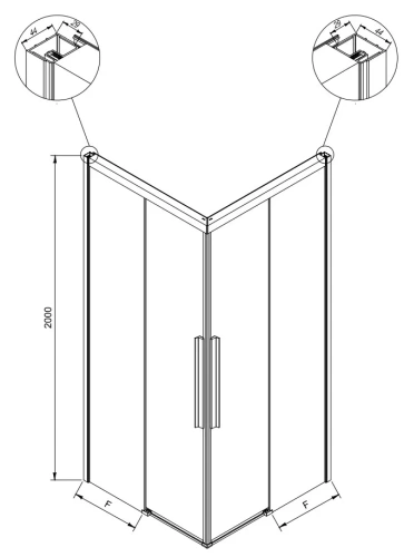 Душевая дверь Kolpa-San Libra Q 100 silver brill transparent 516830