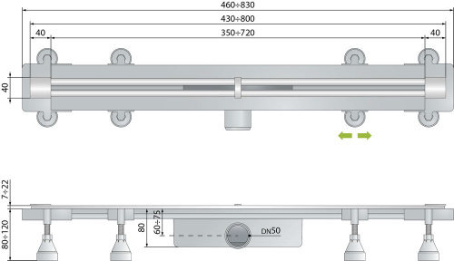 Душевой трап OMP Tea Sumisura 80 см 983.201.8.3