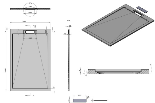 Душевой поддон Vincea VST-4SRL9016A