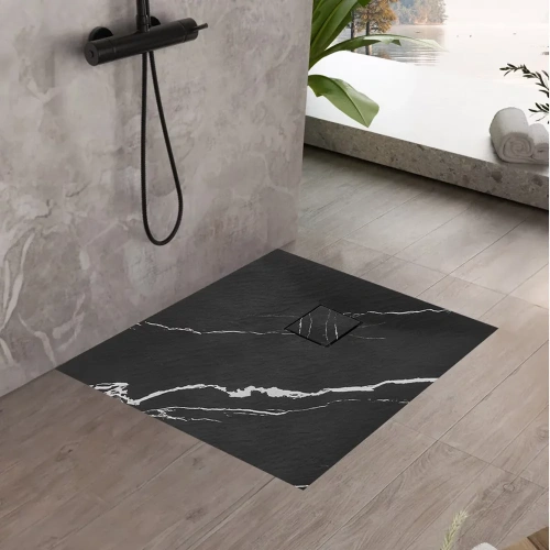 Душевой поддон Rea Magnum Carrara Black 90x90 K7008