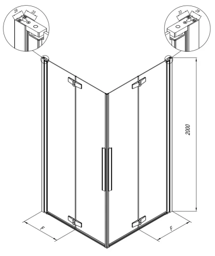 Душевой уголок Kolpa-San Polaris Fold Q 80 black transparent 516120