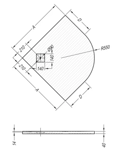 Душевой поддон Kolpa-san Moonwalk R 100x100 R550 white 922760