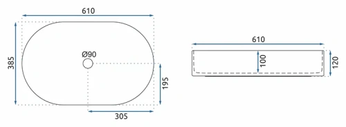 Умывальник Rea Nadia black matt U1062