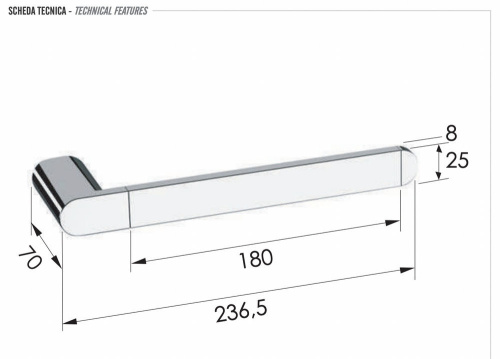 Полотенцедержатель Remer Lounge LN44DO, золото глянцевое
