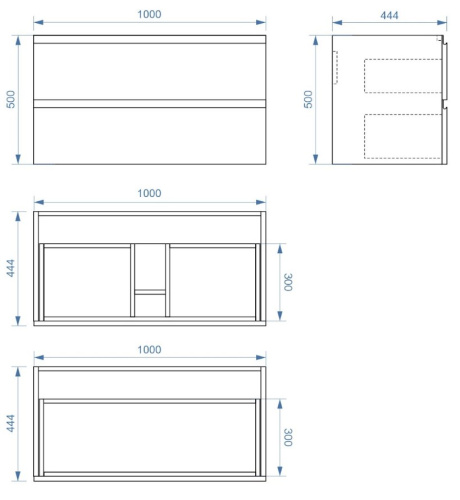 Тумба подвесная Vela Мира 100П (черный матовый) под Classica TU371083