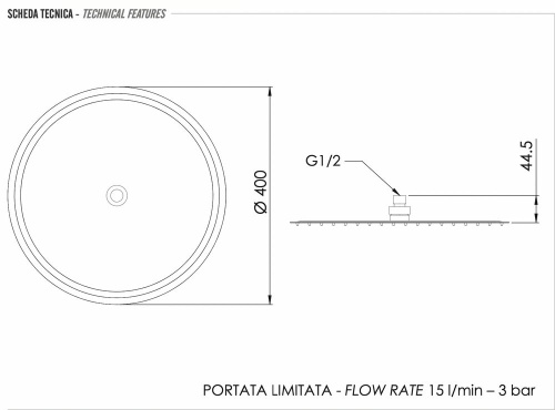 Верхний душ Daniel A578CM40