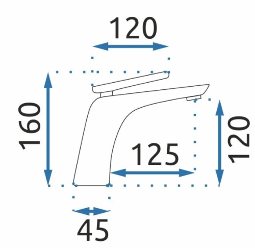 Смеситель для умывальника Rea Jager Black matt B5121