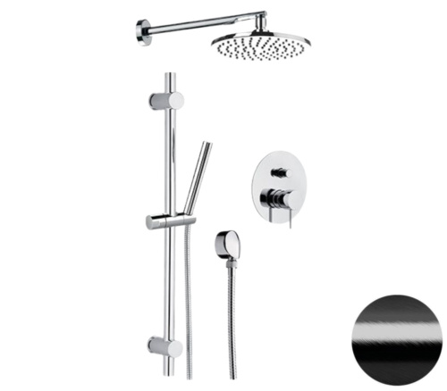 Душевая система Remer X Style X09S01OСFP, черный брашированный хром