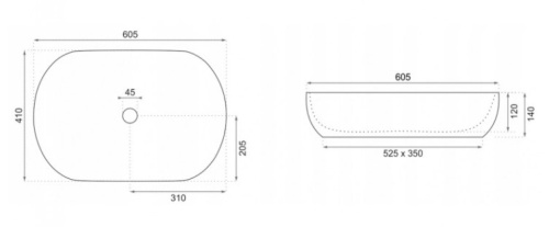Умывальник Rea CLEO White Gold Edge U6211