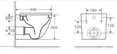 Унитаз подвесной Ceramalux 2197MB