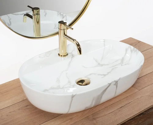 Умывальник Rea Aura 61 Marmo Shiny U8003