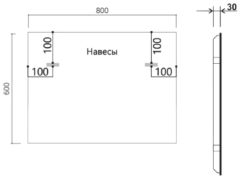 Зеркало Vincea LED 800×600 VLM-3VN800B