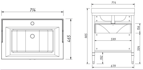 Тумба напольная Caprigo Albion 70 10317-B042