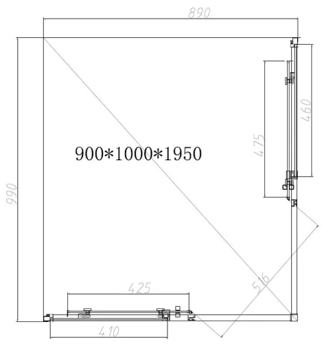 Душевой уголок Vincea Slim-N VSS-4SN9010CLB