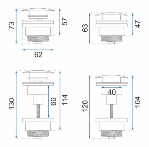 Сифон с донным клапаном универсальным Rea Old Black A8536