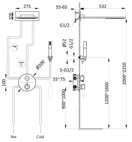 Душевая система Vincea VSFW-104TCH