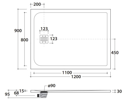 Душевой поддон Globo DOCCIAPIETRA DP12090504