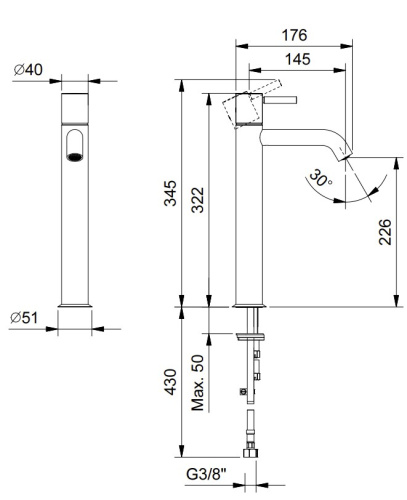 Смеситель для раковины Fantini Nostromo 5002E806WF