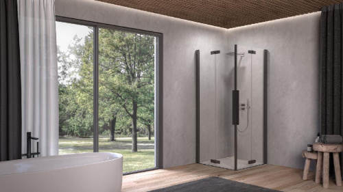 Душевой уголок Kolpa-San Polaris Fold Q 80 black transparent 516120