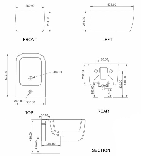 Биде подвесное GSG Ceramic Design Brio BRBISO001