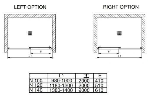 Душевая дверь Kolpa-San Libra N 120-L black transparent 517490